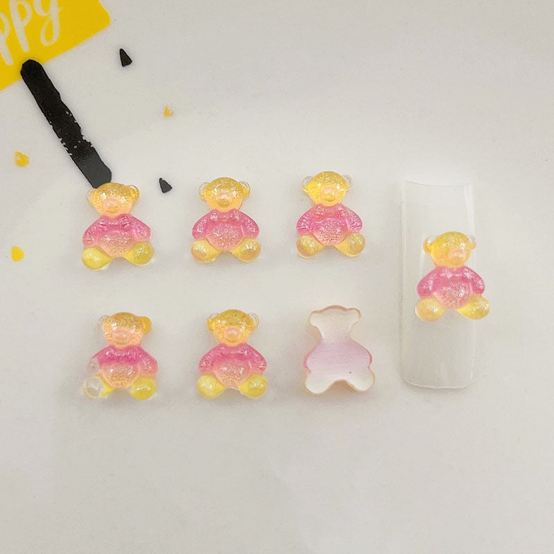 Multicolor Jelly Bear Nail Charm