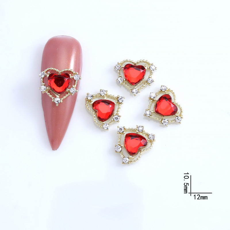 Gold Halo Heart Nail Charm