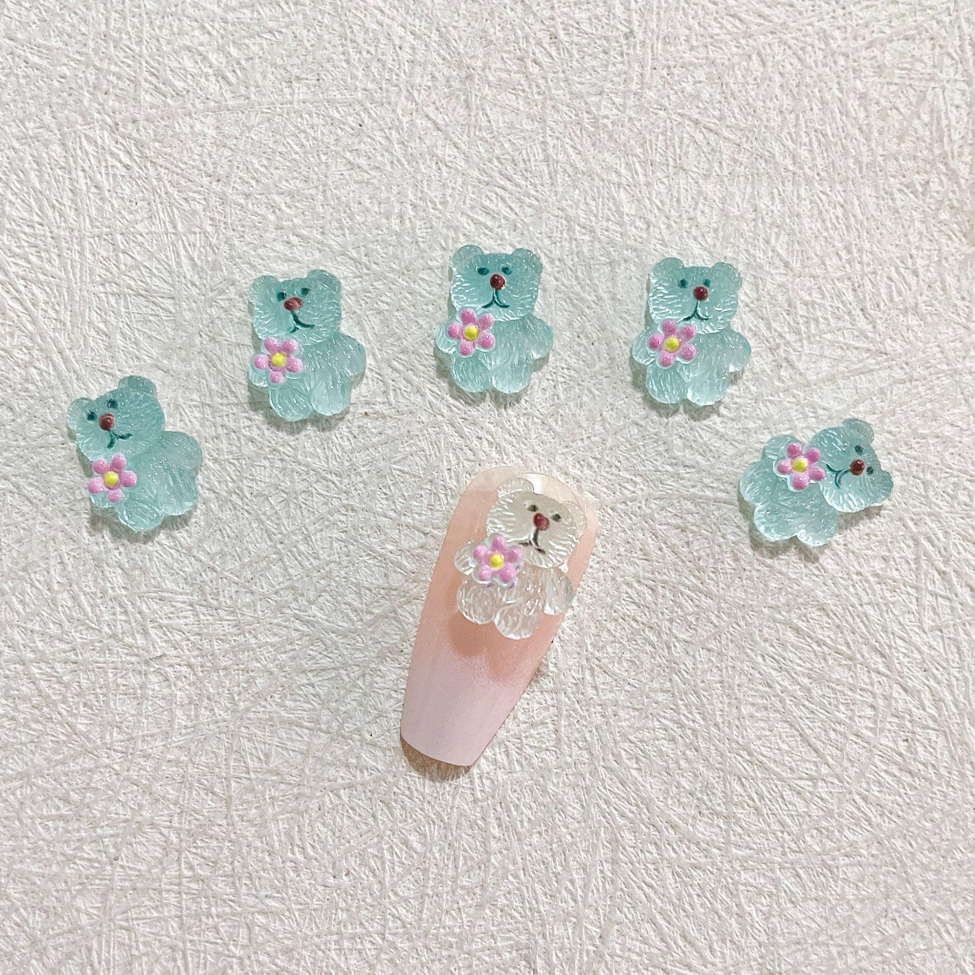 #073-078 2PCS Glow in the Dark Daisy Bear Nail Charm