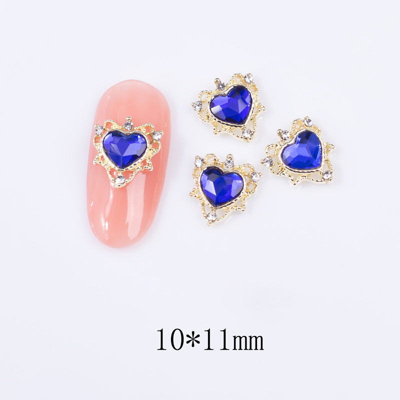 LX2 #273-286 2PCS Gold Regal Heart Nail Charm