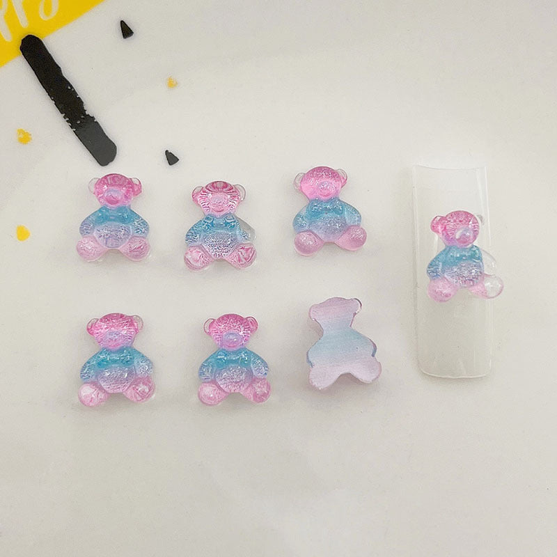 Multicolor Jelly Bear Nail Charm