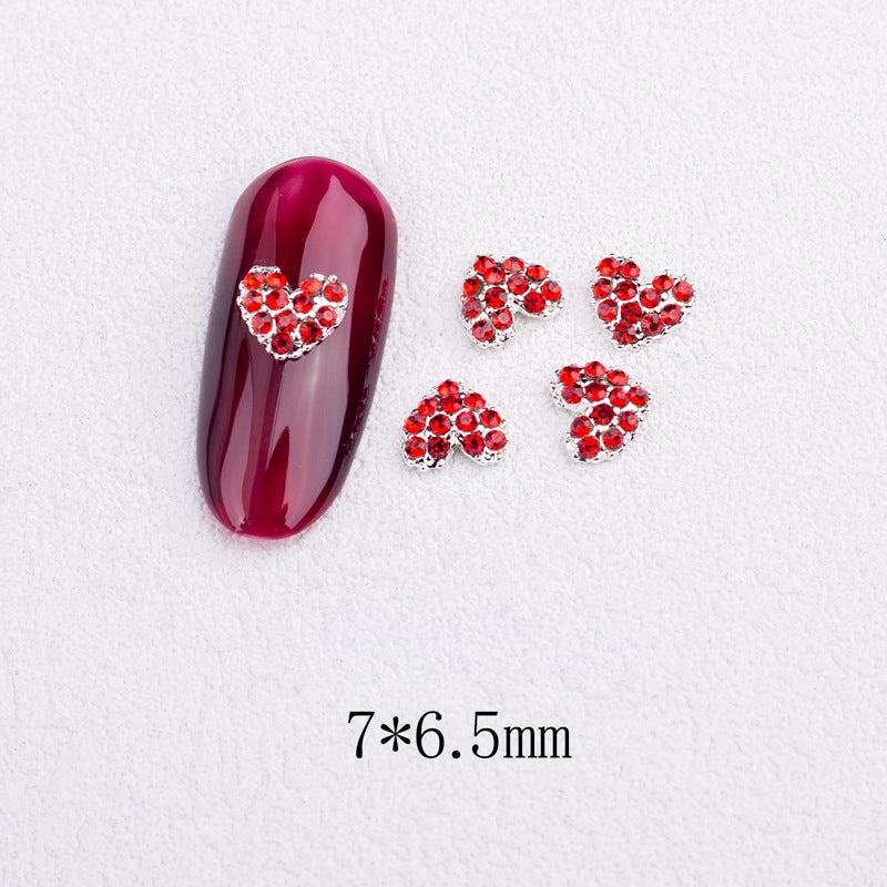 LX2 Rhinestone Heart Nail Charm