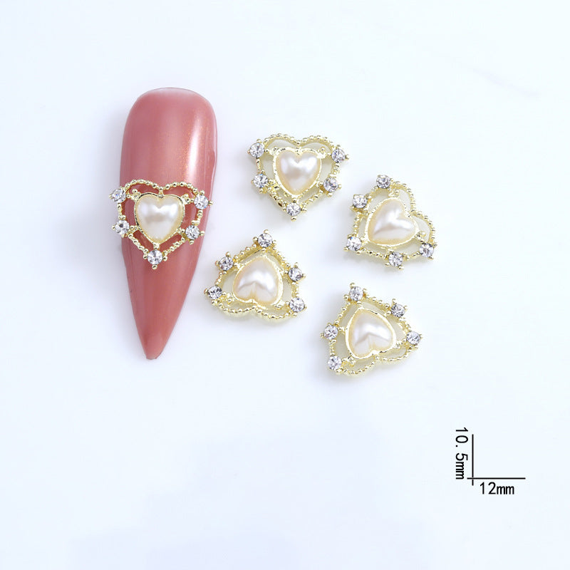 Gold Halo Heart Nail Charm