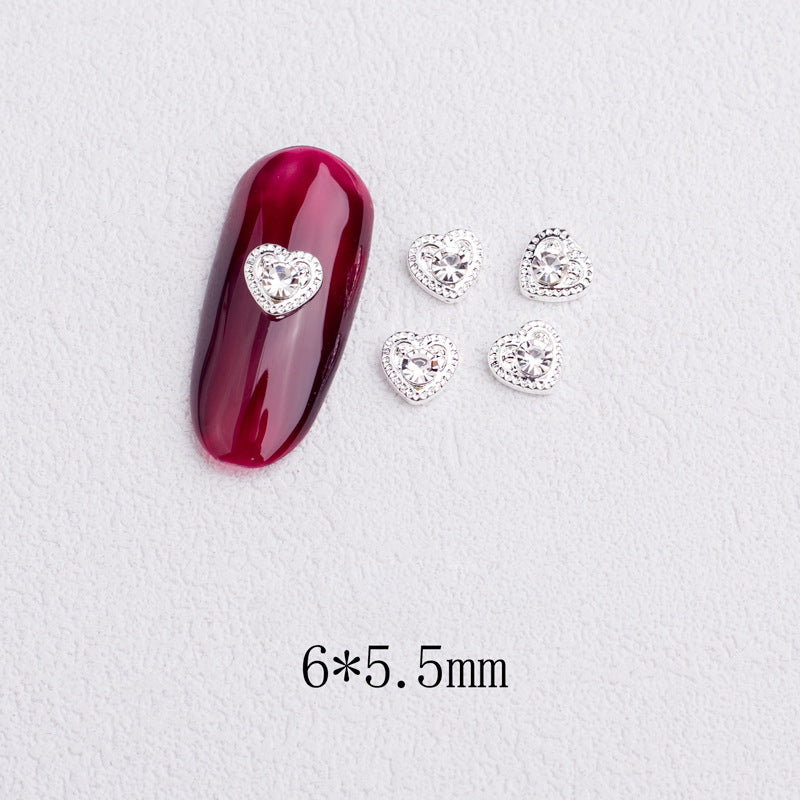 LX2 Mini Rhinestone Heart Nail Charm