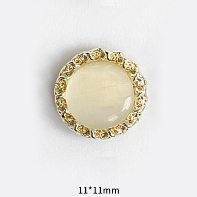 LX2 Pearl Frame Circle Nail Charm