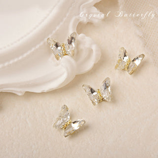 LX2 #307-314 2PCS Crystal Butterfly Nail Charm