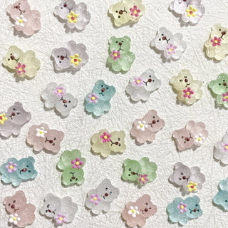 #073-078 2PCS Glow in the Dark Daisy Bear Nail Charm