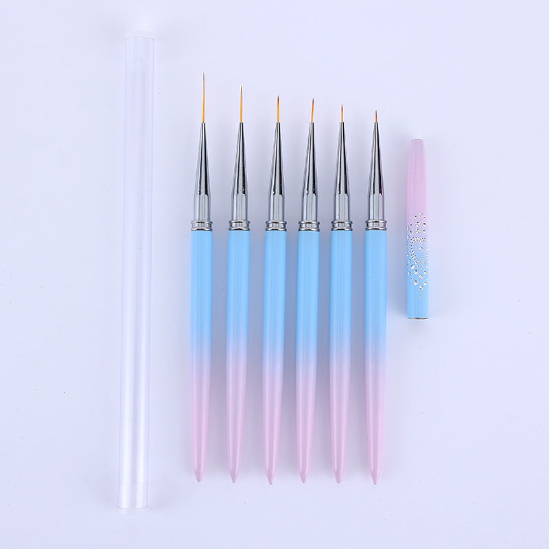 6Pcs/Set Nail Art Pen Gradient Blue