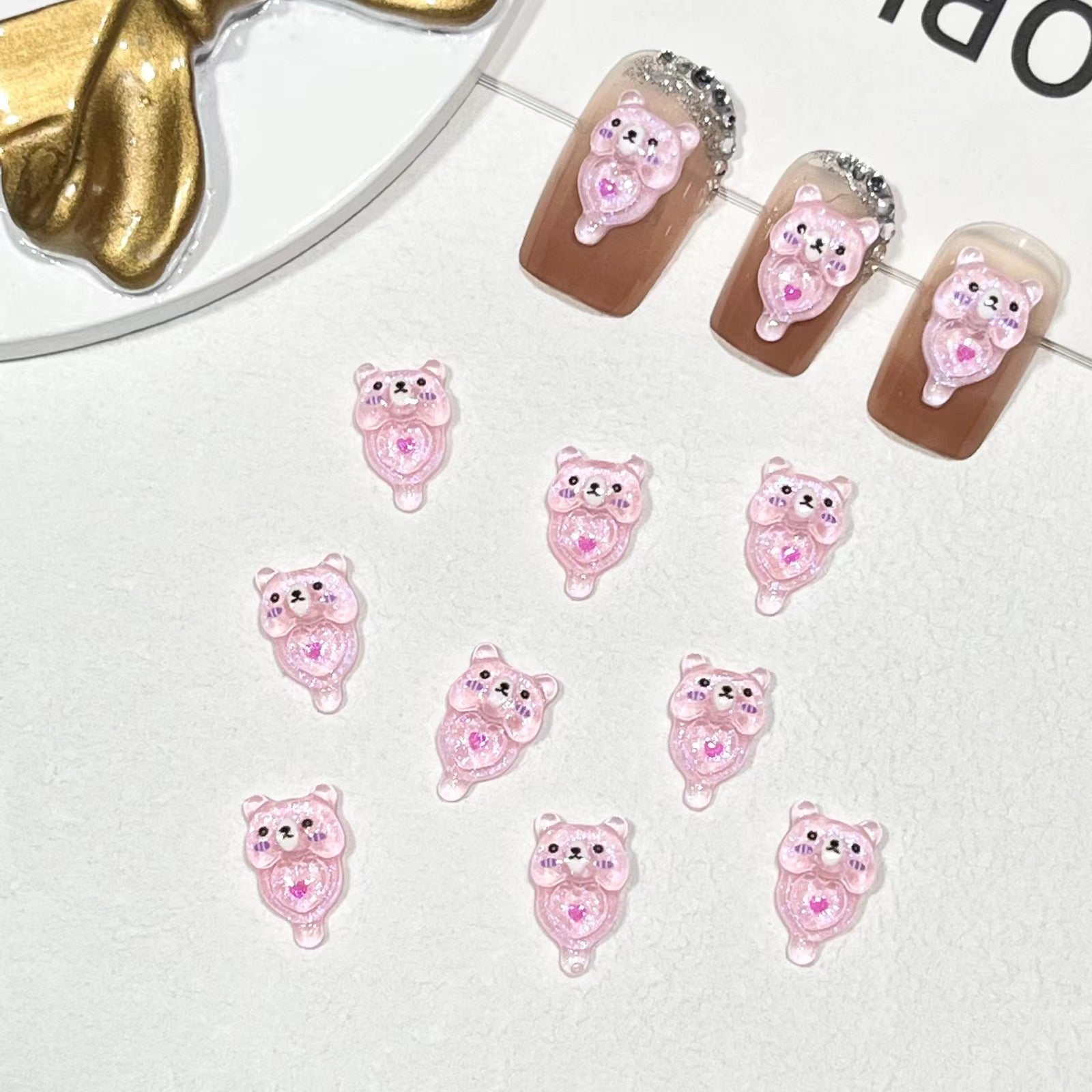 Lovely Bear Popsicle Nail Charm