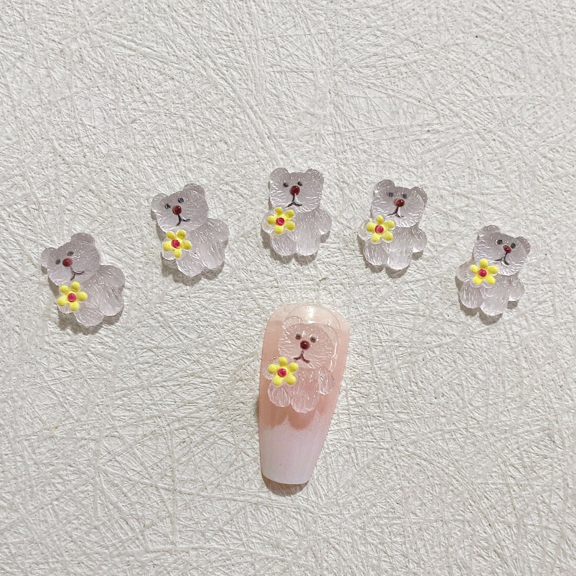 #073-078 2PCS Glow in the Dark Daisy Bear Nail Charm