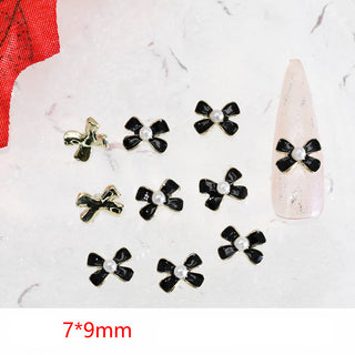LX2 #345-346 2PCS Pearl Bow Nail Charm