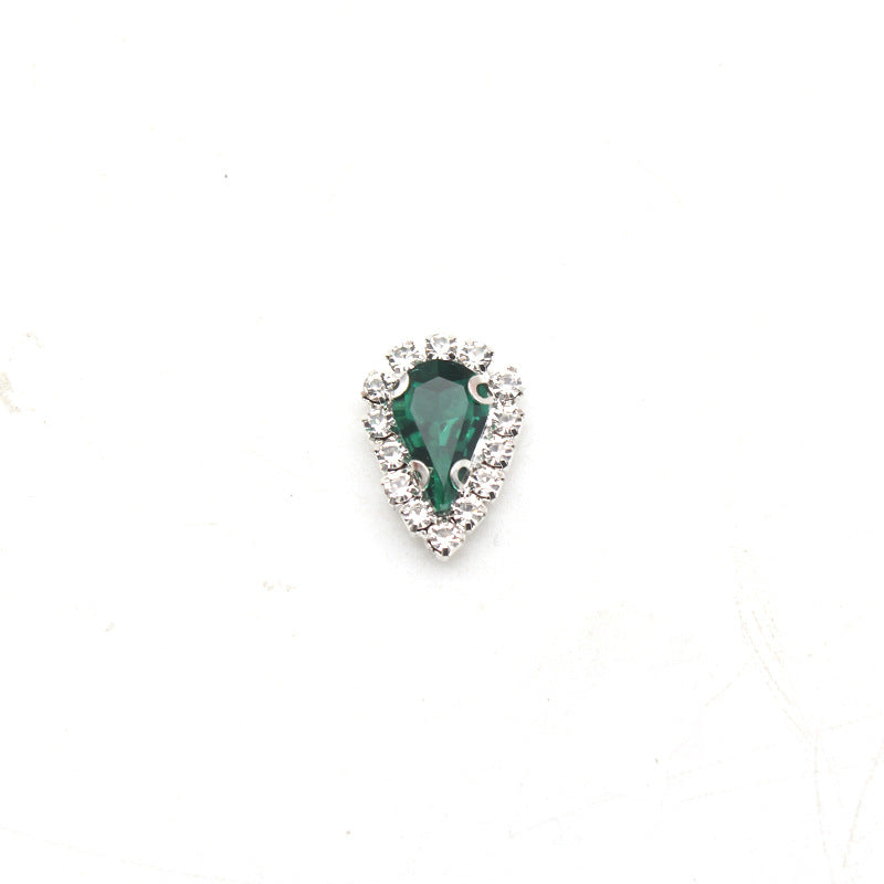 LX2 Diamond Frame Tear Drop Nail Charm