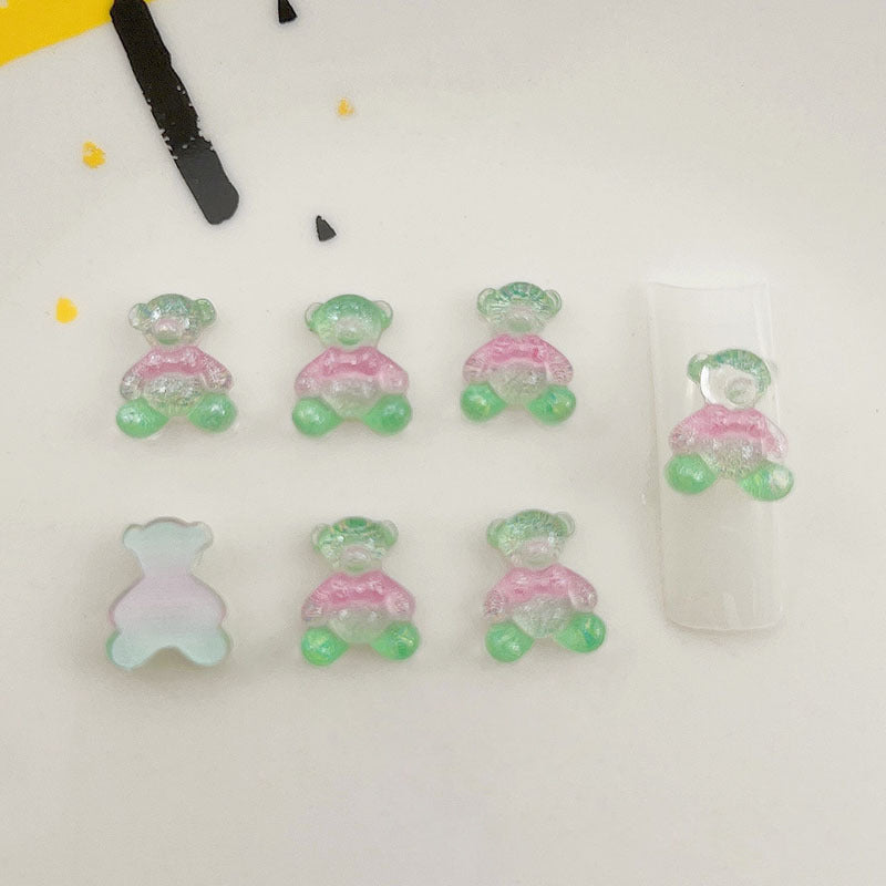 Multicolor Jelly Bear Nail Charm