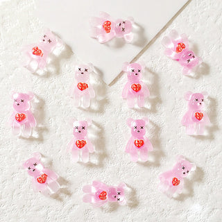 Jelly Heart Belly Bear Nail Charm
