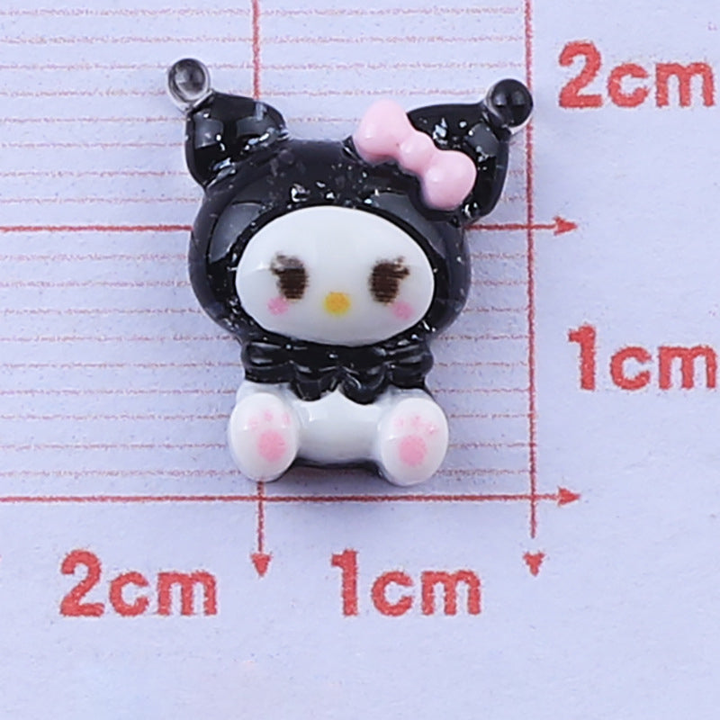 #350 Crystal Kuromi Nail Charm - Black