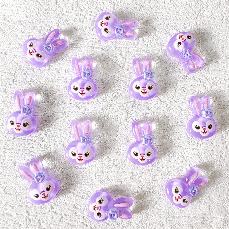 #70 Purple Rabbit Nail Charm