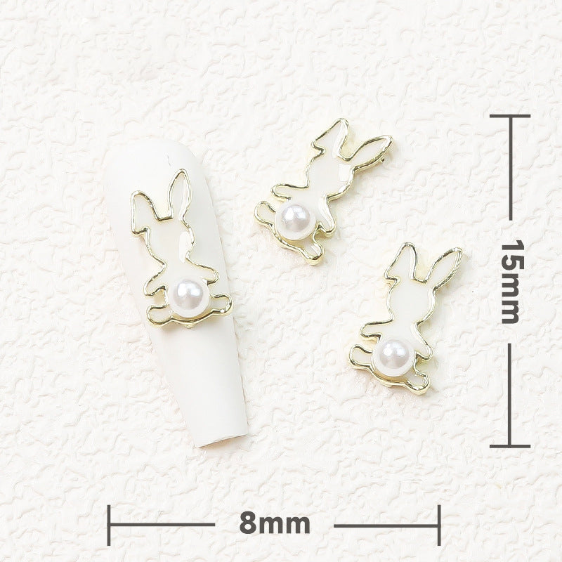 LX2 #130-131 2PCS Bunny Pear Tail Nail Charm