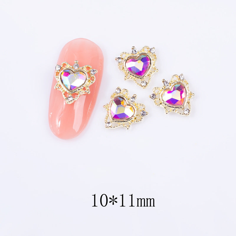 LX2 #273-286 2PCS Gold Regal Heart Nail Charm