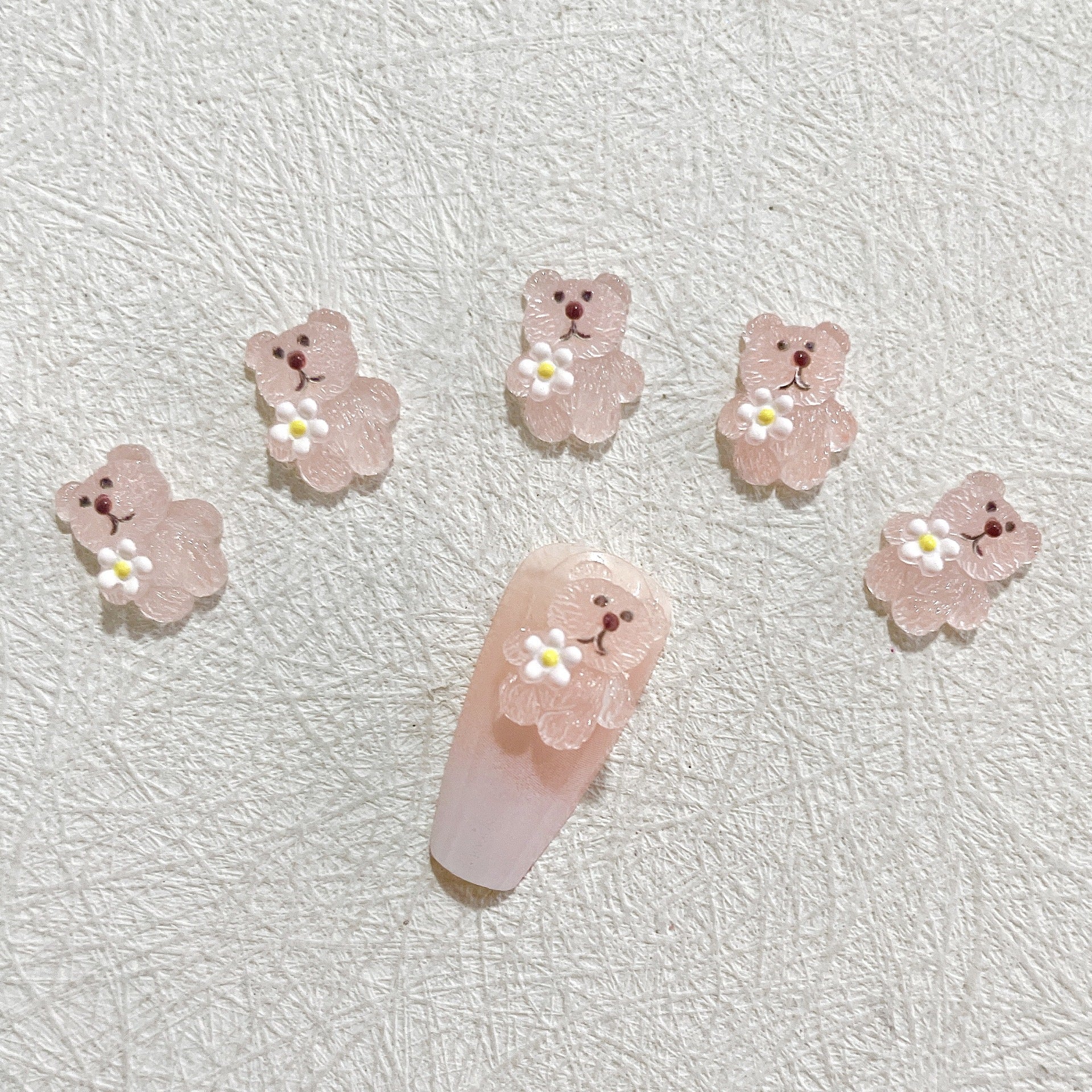 #073-078 2PCS Glow in the Dark Daisy Bear Nail Charm