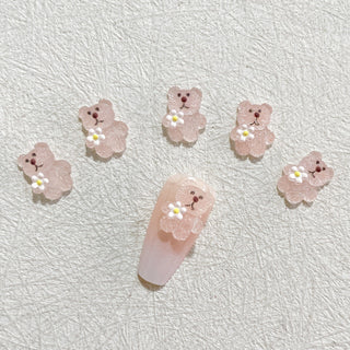 #073-078 2PCS Glow in the Dark Daisy Bear Nail Charm