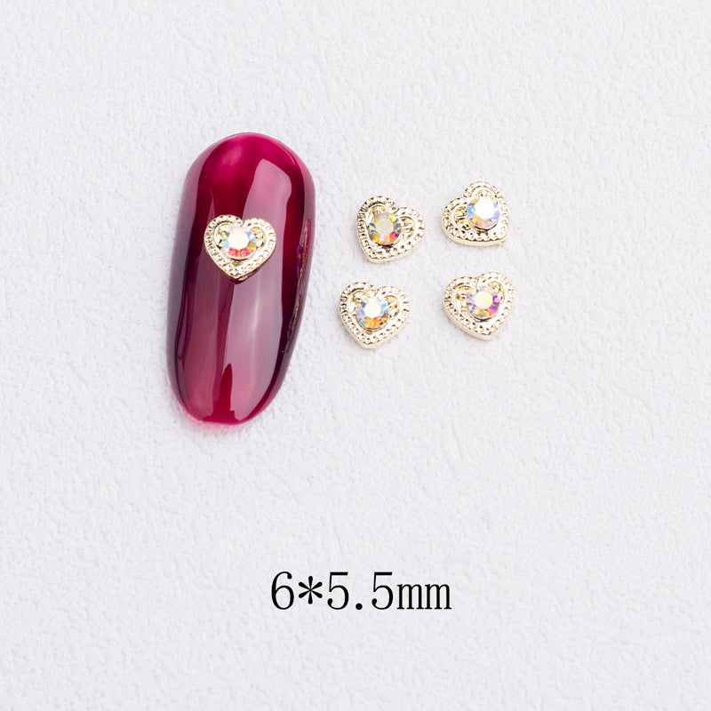 LX2 Mini Rhinestone Heart Nail Charm