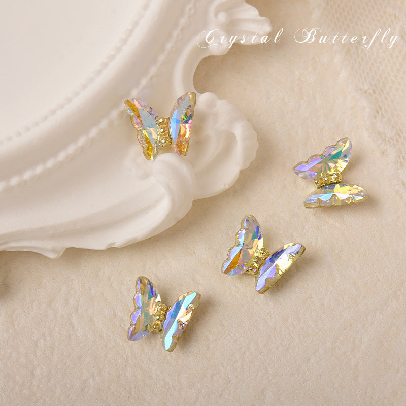 LX2 #307-314 2PCS Crystal Butterfly Nail Charm