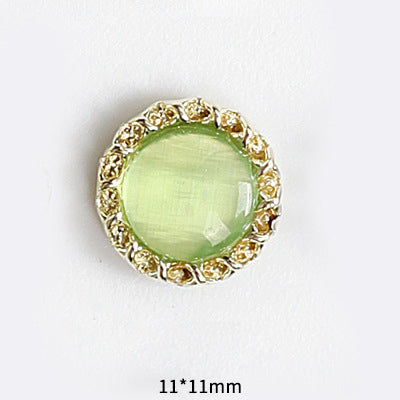 LX2 Pearl Frame Circle Nail Charm