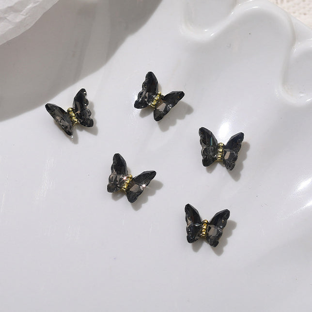 LX2 #443-448 2PCS Crystal Butterfly Nail Charm