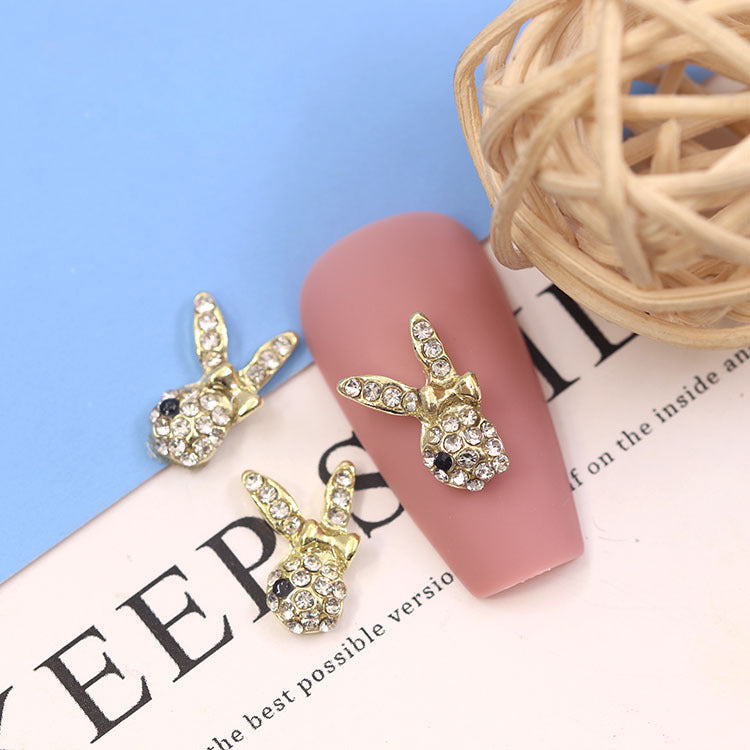 LX2 #351-352 2PCS Bunny with Bow Nail Charm