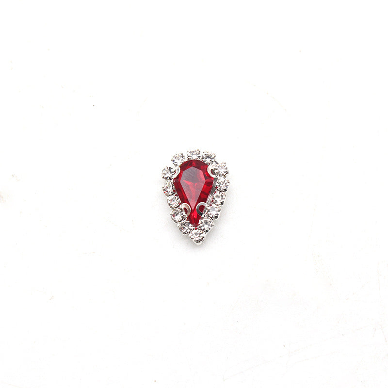 LX2 Diamond Frame Tear Drop Nail Charm