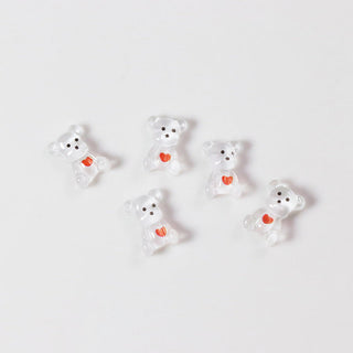 Sitting Jelly Heart Belly Bear Nail Charm