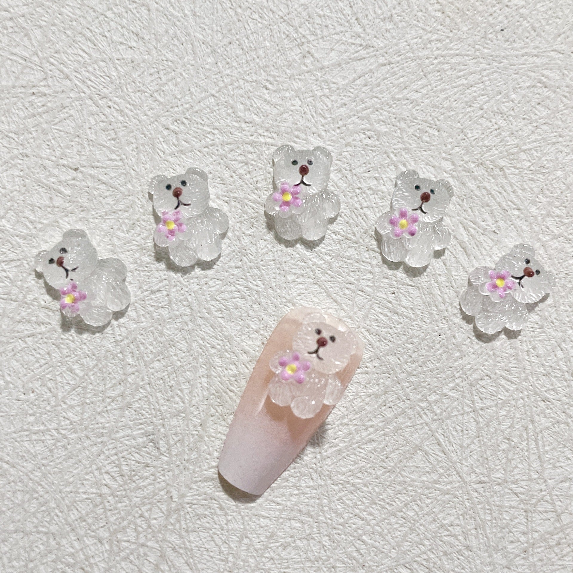 #073-078 2PCS Glow in the Dark Daisy Bear Nail Charm