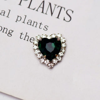 LX2 #177-182 2PCS Diamond Frame Heart Gem Nail Charm