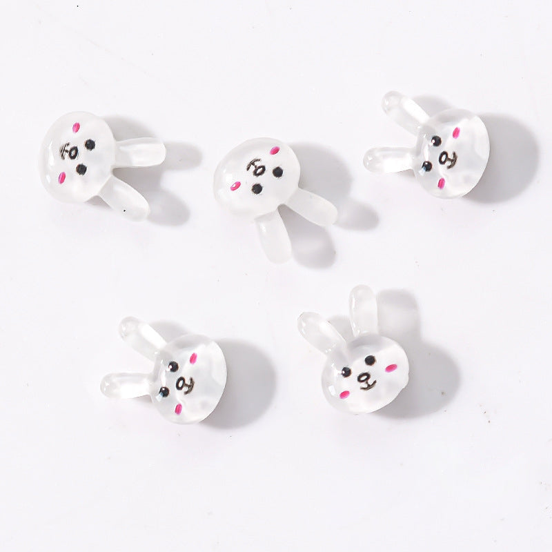 #401 White Rabbit Nail Charm