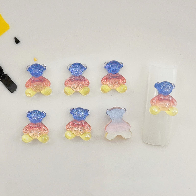 Multicolor Jelly Bear Nail Charm
