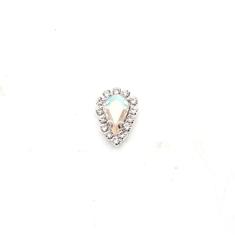 LX2 Diamond Frame Tear Drop Nail Charm