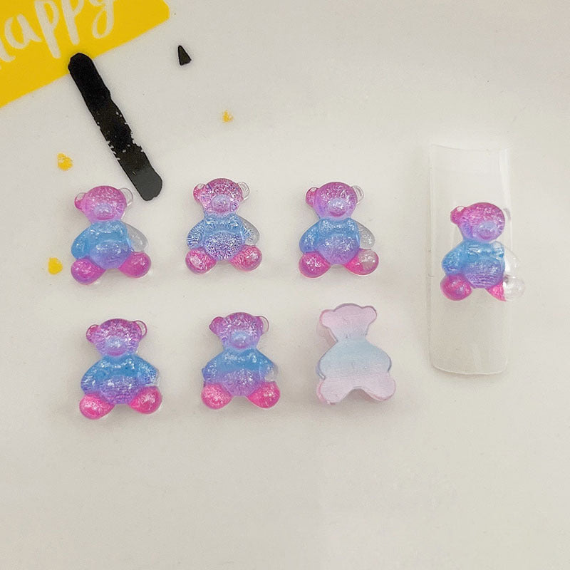 Multicolor Jelly Bear Nail Charm