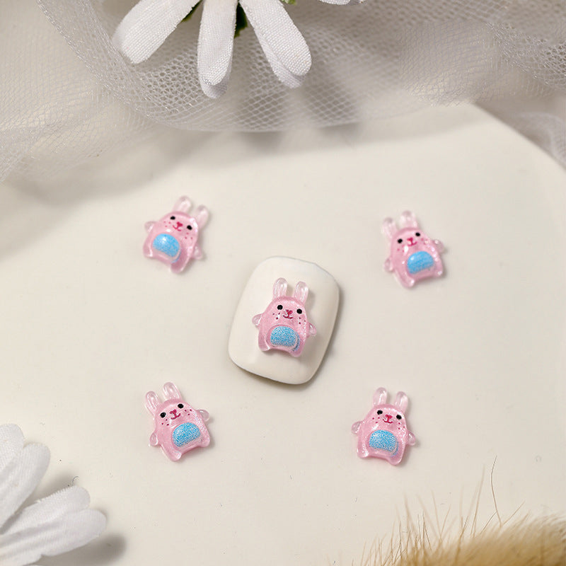 #79 Mini Pink Bunny Nail Charm