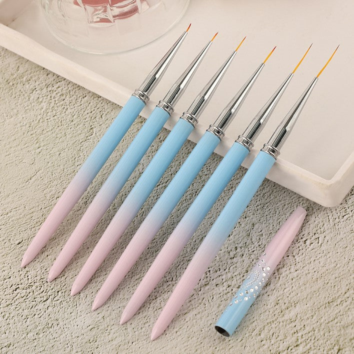 6Pcs/Set Nail Art Pen Gradient Blue