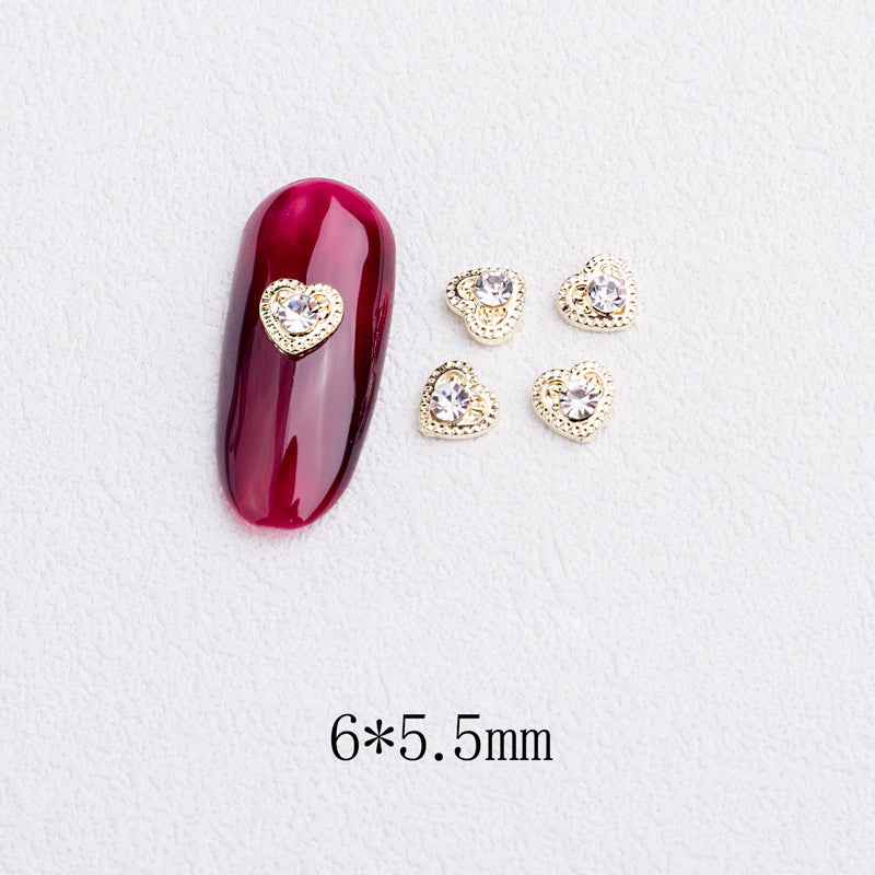 LX2 Mini Rhinestone Heart Nail Charm