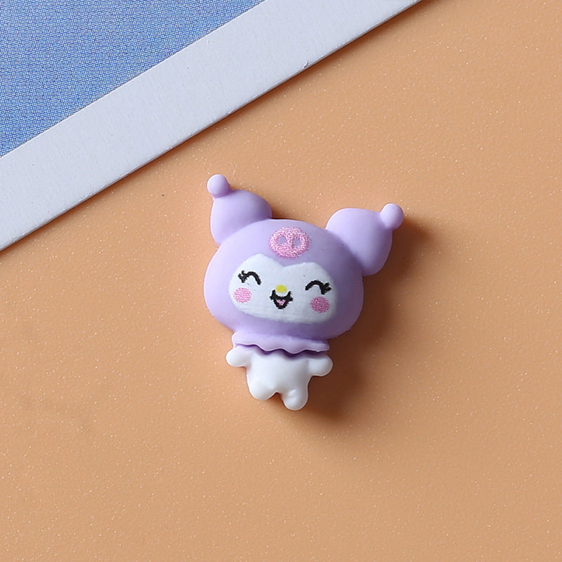 #334 Clay Happy Kuromi Nail Charm - Purple