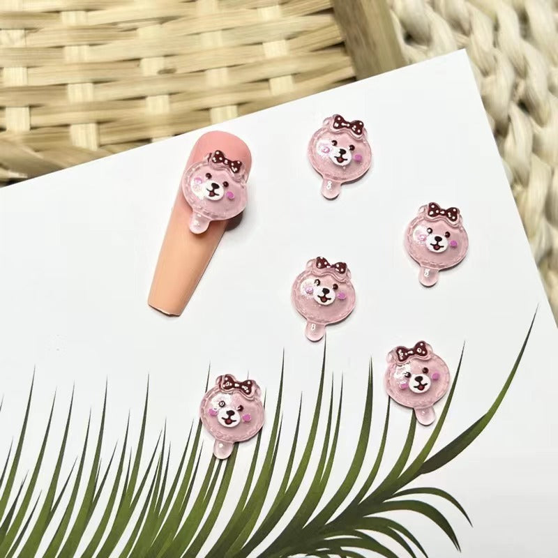 Bow Bears Nail Charm