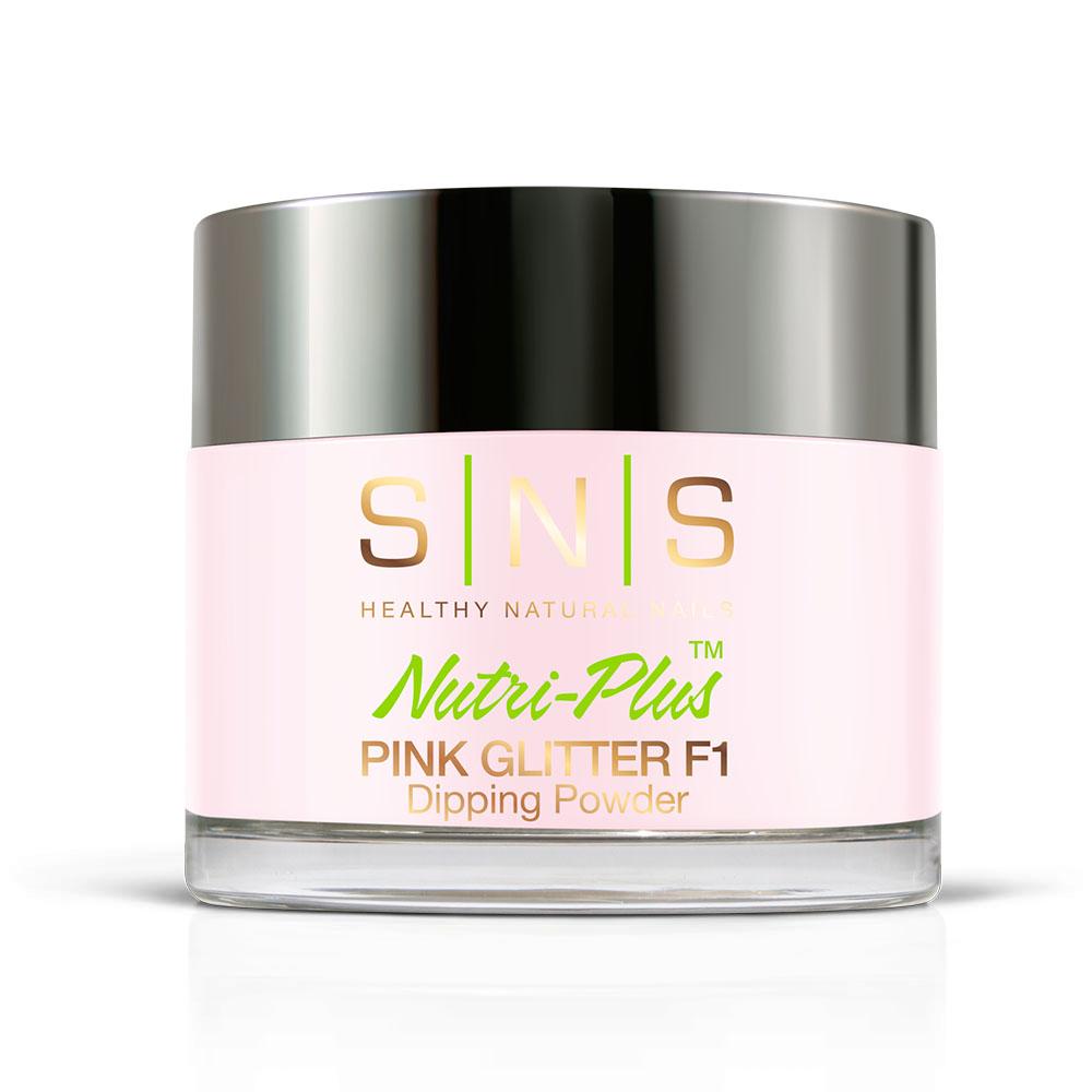 SNS Pink Glitter F1 Dipping Powder Pink & White - 2 oz