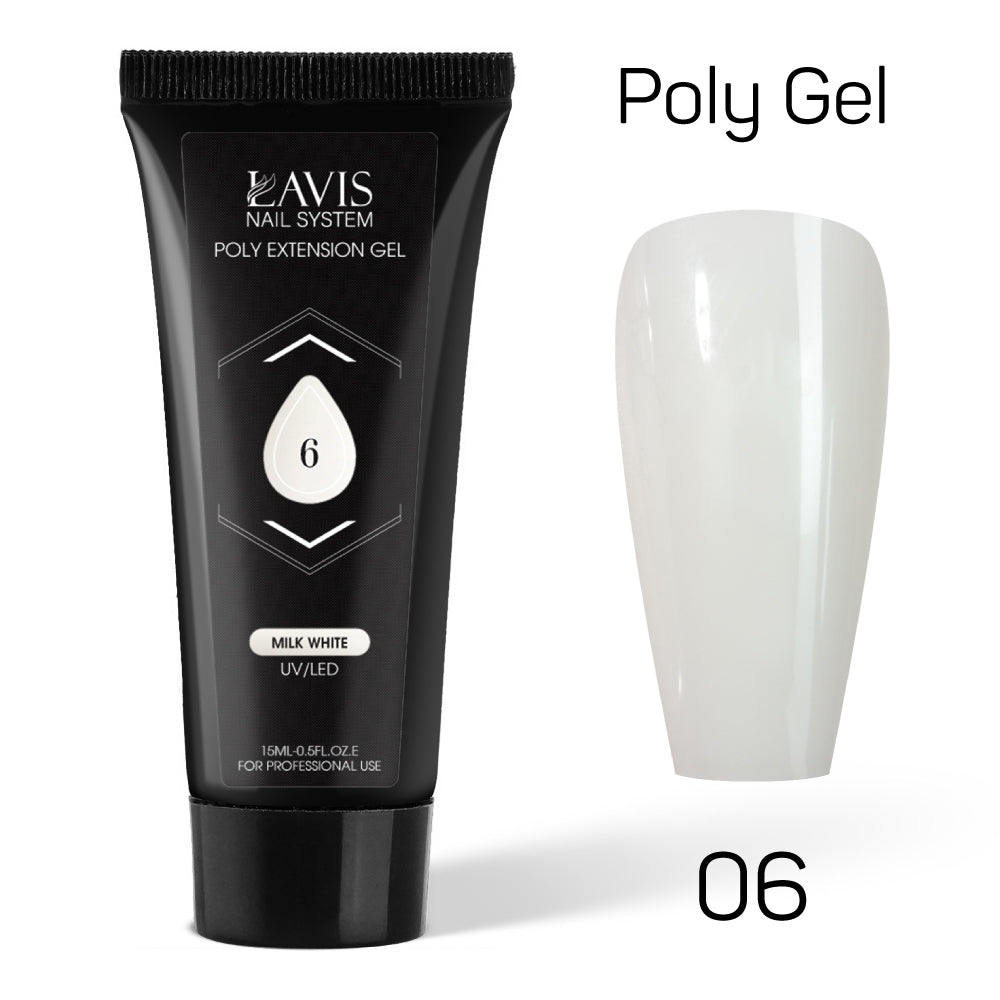 LAVIS Poly Extension Gel 15ml - 06 - Milk White