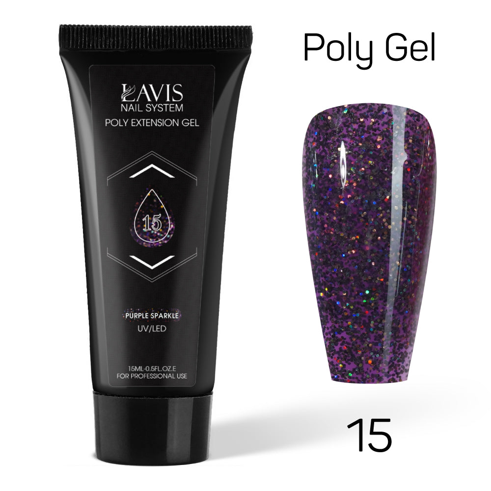 LAVIS Poly Extension Gel 15ml - Set 3 (13, 14, 15, 16, 17, 18)