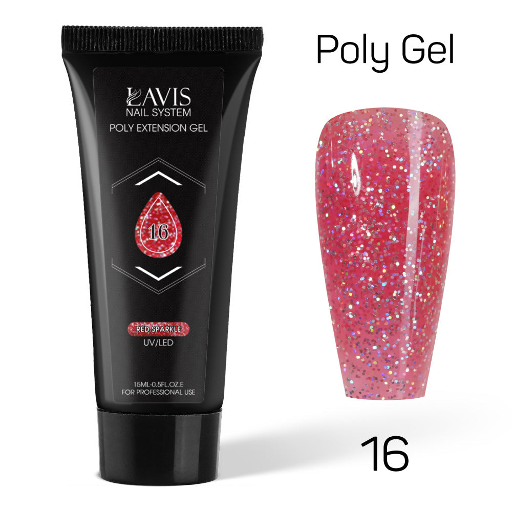 LAVIS Poly Extension Gel 15ml - Set 3 (13, 14, 15, 16, 17, 18)