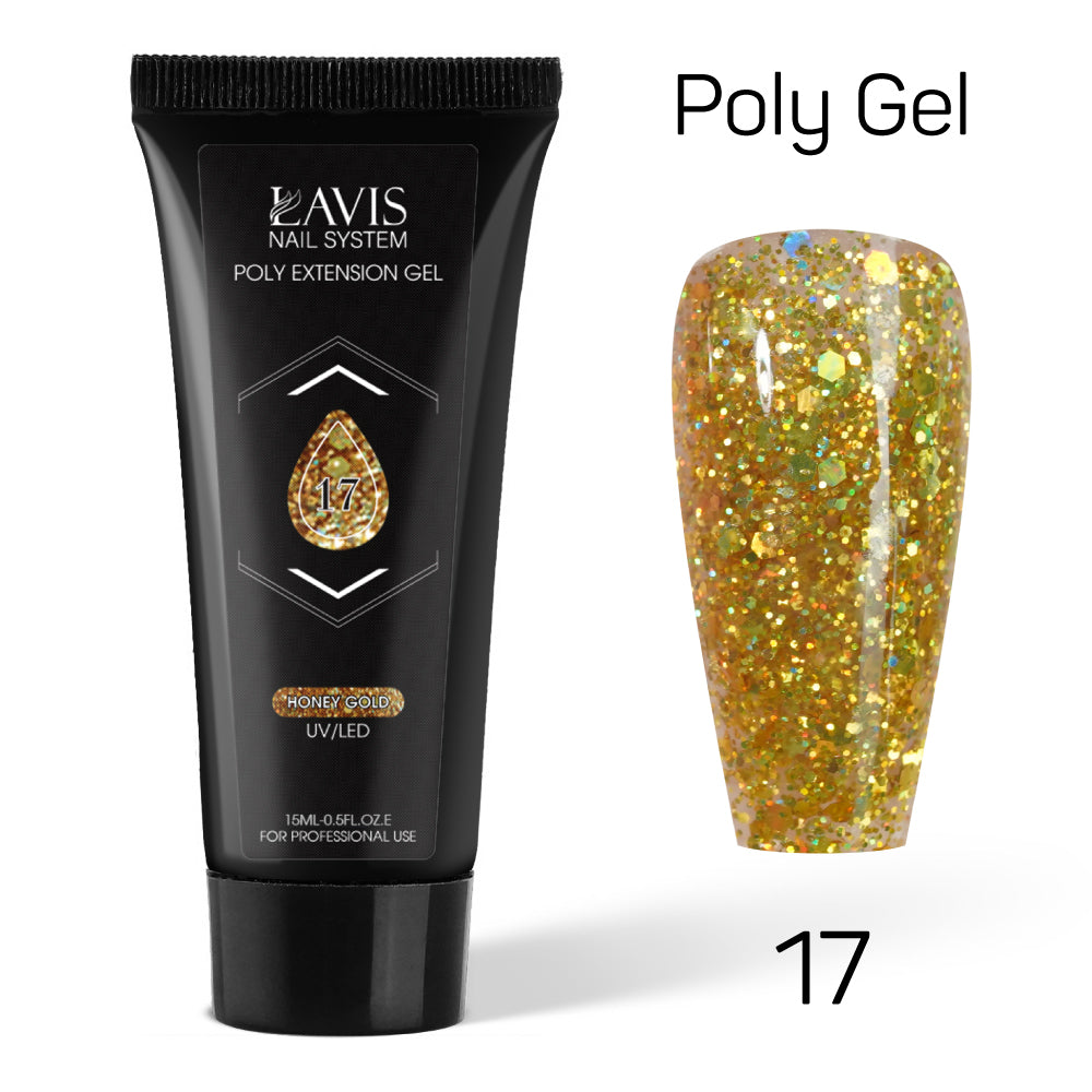 LAVIS Poly Extension Gel 15ml - Set 3 (13, 14, 15, 16, 17, 18)