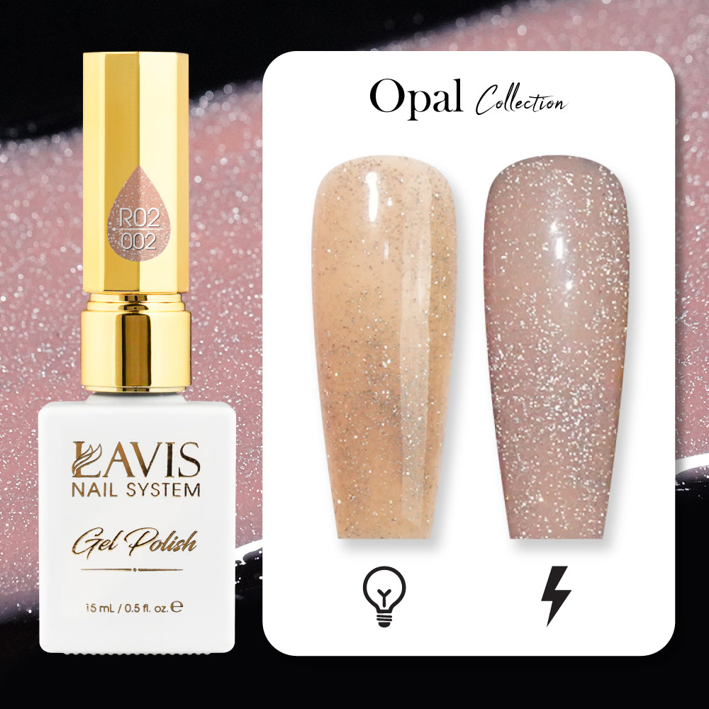 LAVIS Reflective R02 - Gel Polish 0.5 oz - Opal Collection