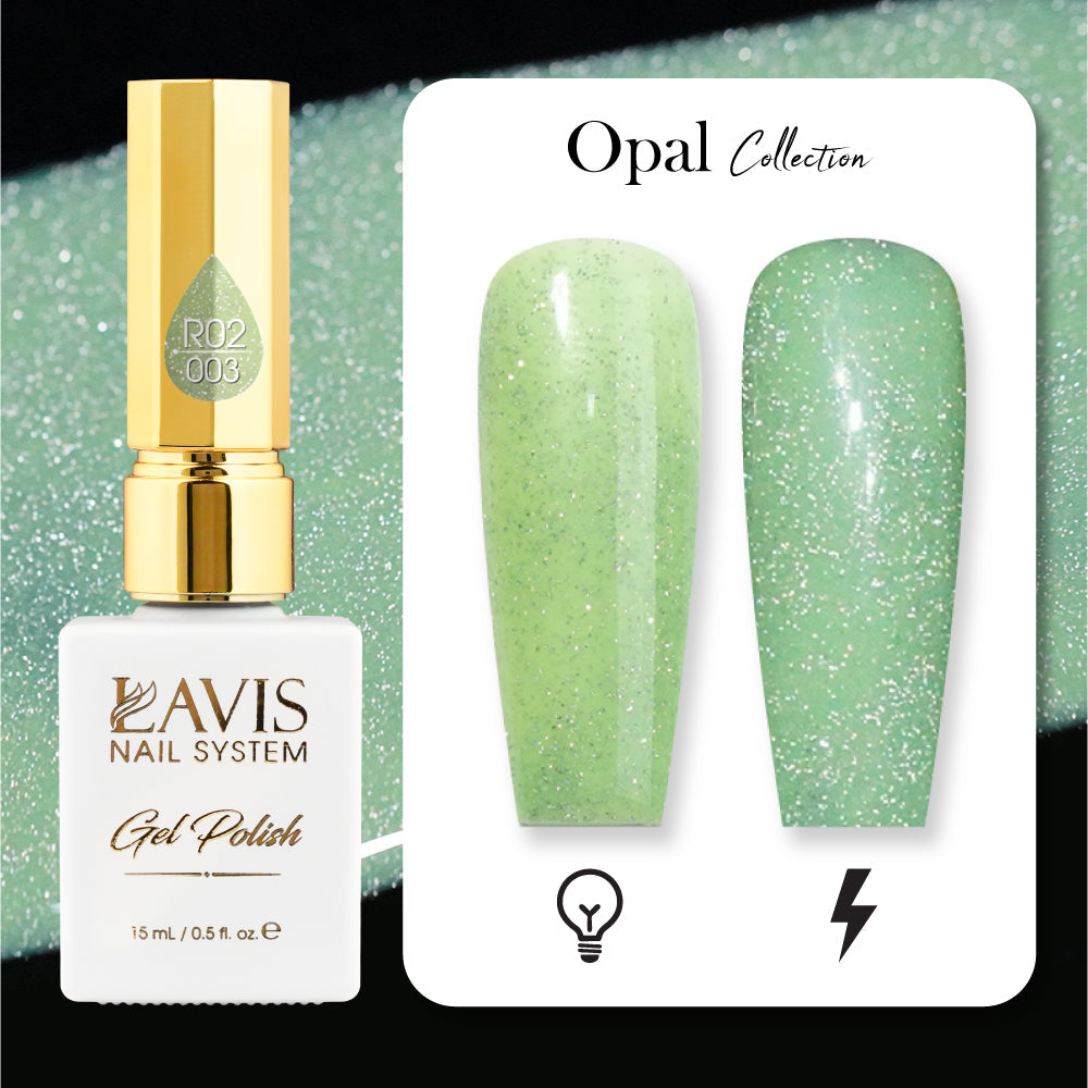 LAVIS Reflective R02 - Gel Polish 0.5 oz - Opal Collection