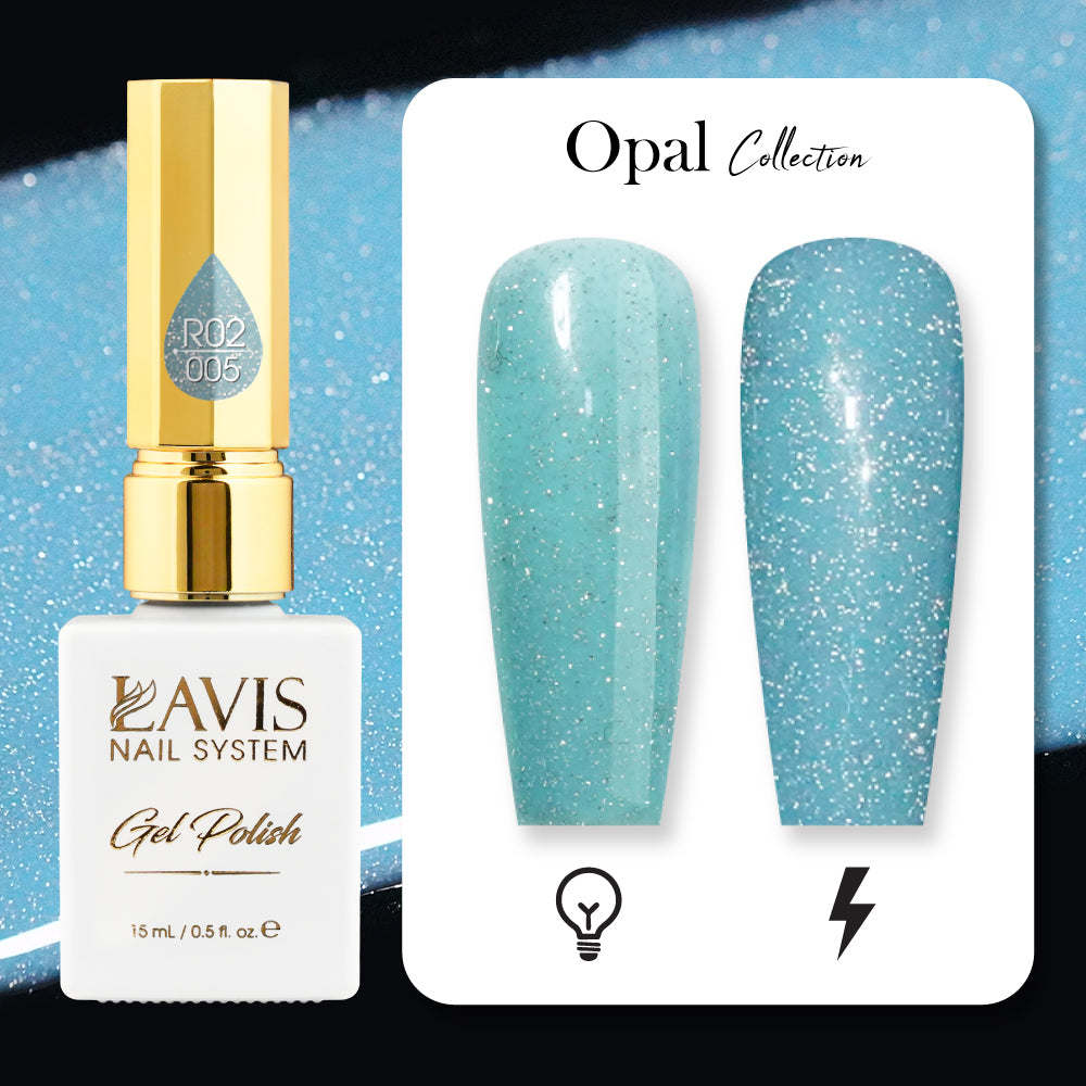 LAVIS Reflective R02 - Gel Polish 0.5 oz - Opal Collection